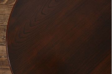 レトロ家具　昭和レトロ　栓材　深みのある色合いの丸ちゃぶ台(座卓、ローテーブル)