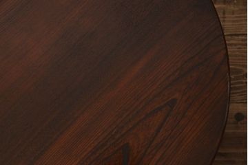 レトロ家具　昭和レトロ　栓材　深みのある色合いの丸ちゃぶ台(座卓、ローテーブル)