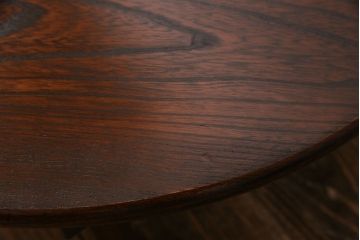 レトロ家具　昭和レトロ　栓材　深みのある色合いの丸ちゃぶ台(座卓、ローテーブル)