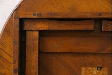 レトロ家具　昭和レトロ　栓材　深みのある色合いの丸ちゃぶ台(座卓、ローテーブル)