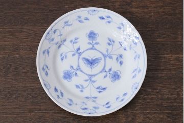 アンティーク雑貨　中古　B&G(ビング オー グレンダール)　コペンハーゲン　Butterfly(バタフライ)　17.5cmプレート2枚セット(洋食器)(1)
