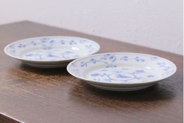 アンティーク雑貨　中古　B&G(ビング オー グレンダール)　コペンハーゲン　Butterfly(バタフライ)　17.5cmプレート2枚セット(洋食器)(2)