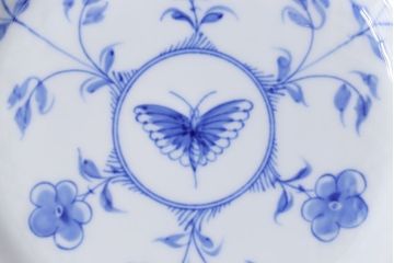 アンティーク雑貨　中古　B&G(ビング オー グレンダール)　コペンハーゲン　Butterfly(バタフライ)　17.5cmプレート2枚セット(洋食器)(3)