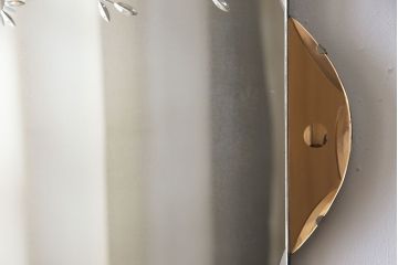 アンティーク雑貨　海外製　モダンなデザインがおしゃれなビンテージウォールミラー(鏡)