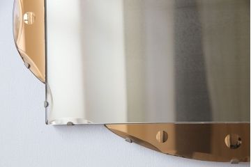 アンティーク雑貨　海外製　モダンなデザインがおしゃれなビンテージウォールミラー(鏡)