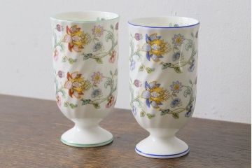 アンティーク雑貨　イギリス　MINTON(ミントン)　Haddon Hall(ハドンホール)　タンブラー2個セット(コップ)