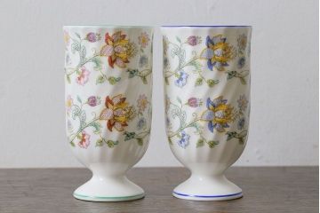 アンティーク雑貨　イギリス　MINTON(ミントン)　Haddon Hall(ハドンホール)　タンブラー2個セット(コップ)