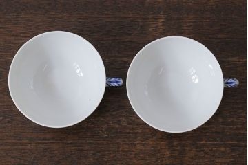 アンティーク雑貨　中古　B&G(ビング オー グレンダール)　コペンハーゲン　Butterfly(バタフライ)　カップ&ソーサー2客セット(洋食器)