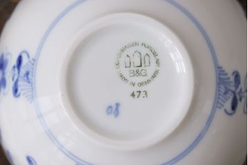 アンティーク雑貨　中古　B&G(ビング オー グレンダール)　コペンハーゲン　Butterfly(バタフライ)　カップ&ソーサー2客セット(洋食器)