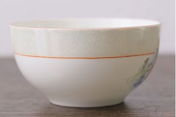 アンティーク雑貨　オールドノリタケ(則武・日陶)　ヤジロベー印　ポップな色合いが可愛らしいカップ&ソーサー2客セット(洋食器)(2)