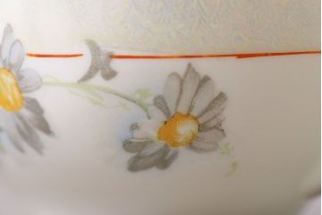 アンティーク雑貨　オールドノリタケ(則武・日陶)　ヤジロベー印　ポップな色合いが可愛らしいカップ&ソーサー2客セット(洋食器)(2)