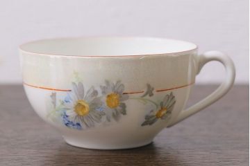 オールドノリタケ(則武・日陶)　ヤジロベー印　ポップな色合いが可愛らしいカップ&ソーサー2客セット(洋食器)(3)