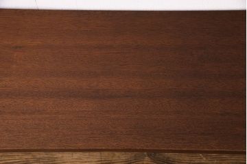 アンティーク家具　ラワン材製　天板一枚板　シンプルな鉄脚テーブル(3)