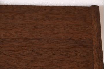 アンティーク家具　ラワン材製　天板一枚板　シンプルな鉄脚テーブル(3)