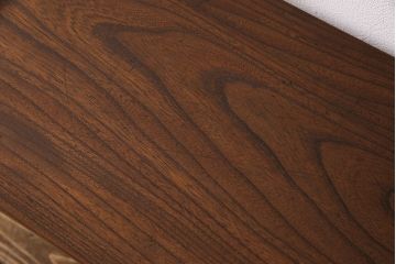 大正期　ケヤキ材一枚板　杢目が魅力的なリメイク鉄脚ベンチ(板座チェア、椅子)(1)