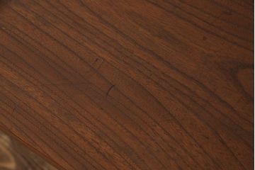 大正期　ケヤキ材一枚板　杢目が魅力的なリメイク鉄脚ベンチ(板座チェア、椅子)(1)