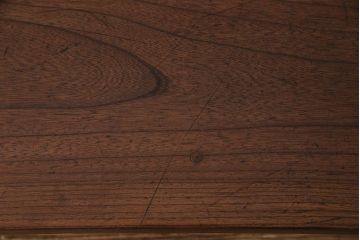 ケヤキ材一枚板　杢目が魅力的なリメイク鉄脚ベンチ(板座チェア、椅子)(2)