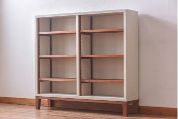 ペイント家具　ナチュラルなお部屋にぴったりな明るい色合いのオープンラック(陳列棚、本棚、ブックシェルフ)