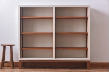 ペイント家具　ナチュラルなお部屋にぴったりな明るい色合いのオープンラック(陳列棚、本棚、ブックシェルフ)