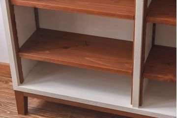 ペイント家具　ナチュラルなお部屋にぴったりな明るい色合いのオープンラック(陳列棚、本棚、ブックシェルフ)