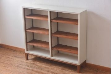 ペイント家具　ナチュラルなお部屋にぴったりな明るい色合いのオープンラック(陳列棚、本棚、ブックシェルフ)