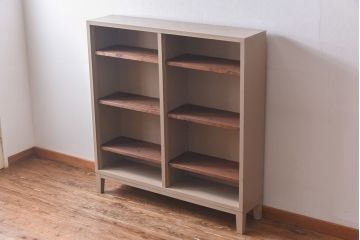 ペイント家具　温かな雰囲気漂うオープンラック(陳列棚、本棚、ブックシェルフ)