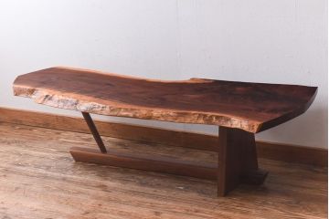 中古美品　ジョージナカシマ　桜製作所　クラロウォールナット材　MINGURENII COFFEE TABLE 　コーヒーテーブル(ジョージ・ナカシマ、ミングレンII、センターテーブル、ローテーブル、机)(定価約95万円)