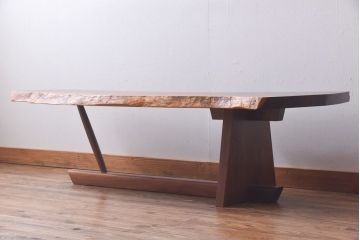 中古美品　ジョージナカシマ　桜製作所　クラロウォールナット材　MINGURENII COFFEE TABLE 　コーヒーテーブル(ジョージ・ナカシマ、ミングレンII、センターテーブル、ローテーブル、机)(定価約95万円)
