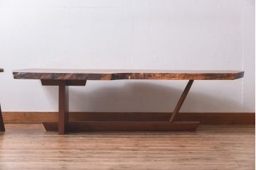 中古美品　ジョージナカシマ　桜製作所　クラロウォールナット材　MINGURENII COFFEE TABLE 　コーヒーテーブル(ジョージ・ナカシマ、ミングレンII、センターテーブル、ローテーブル、机)(定価約95万円)