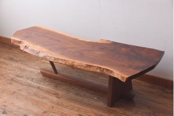 中古美品　ジョージナカシマ　桜製作所　クラロウォールナット材　MINGURENII COFFEE TABLE 　コーヒーテーブル(ジョージ・ナカシマ、ミングレンII、センターテーブル、ローテーブル、机)(定価約95万円)