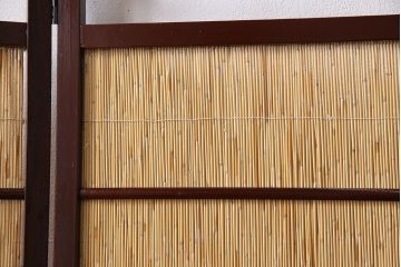 アンティーク雑貨　昭和中期　透かし彫りが上品な四連折り畳み式パーテーション(衝立、仕切り)