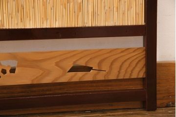 アンティーク雑貨　昭和中期　透かし彫りが上品な四連折り畳み式パーテーション(衝立、仕切り)