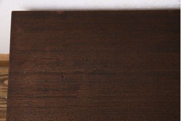 アンティーク家具　昭和中期　古材使用　シンプルなデザインが使いやすい鉄脚ベンチ(板座チェア、椅子)(1)