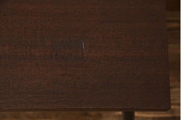 アンティーク家具　昭和中期　古材使用　シンプルなデザインが使いやすい鉄脚ベンチ(板座チェア、椅子)(1)