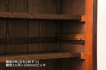 アンティーク家具　大正ロマン　引き戸の桟が和の雰囲気を醸し出すリメイクサイドボード(戸棚、収納棚)