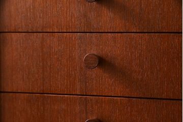 ヴィンテージ家具　北欧ビンテージ　デンマーク　チーク材　おしゃれで機能的な鏡付きビューロー(デスク、在宅ワーク、在宅用ドレッサー、ドレッシングチェスト、本棚)