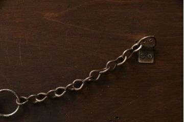 アンティーク雑貨　イギリスビンテージ　シックな空間にぴったりのカットガラスオーバルミラー(鏡)(2)