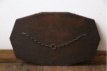 アンティーク雑貨　イギリスビンテージ　十角形のシルエットがシックなウォールミラー(鏡)