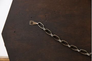アンティーク雑貨　イギリスビンテージ　十角形のシルエットがシックなウォールミラー(鏡)