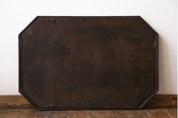 アンティーク雑貨　イギリスヴィンテージ　個性的なフレームが目を惹くオクタゴナルミラー(ウォールミラー、壁掛け鏡、ビンテージ)