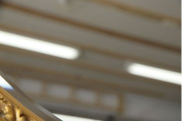 アンティーク雑貨　フランスヴィンテージ　上品なデザインが目を惹くオーバルミラー(ウォールミラー、壁掛け鏡、ビンテージ)
