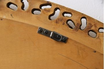 アンティーク雑貨　フランスヴィンテージ　上品なデザインが目を惹くオーバルミラー(ウォールミラー、壁掛け鏡、ビンテージ)