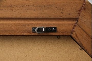 アンティーク雑貨　中古　輸入品　上品な木のフレームが魅力的なオクタゴナルミラー(ウォールミラー、壁掛け鏡)