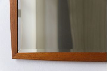 アンティーク雑貨　【O様ご成約済み】北欧ヴィンテージ　シンプルなフレームのスクエアミラー(ウォールミラー、壁掛け鏡、ビンテージ)