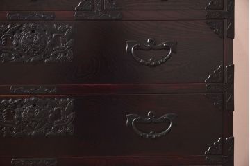 中古　岩谷堂箪笥　北国1号　鳳凰紋様の金具が豪華な整理箪笥(和タンス、チェスト)