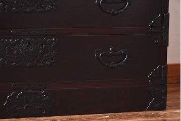 中古　岩谷堂箪笥　北国1号　鳳凰紋様の金具が豪華な整理箪笥(和タンス、チェスト)
