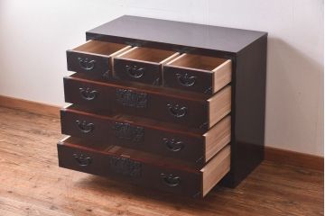 中古　岩谷堂箪笥　北国1号　鳳凰紋様の金具が豪華な整理箪笥(和タンス、チェスト)