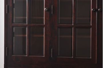 中古　北海道民芸家具　高級感のある色合いのHM165K食器棚(カップボード、キャビネット)(定価約57万円)