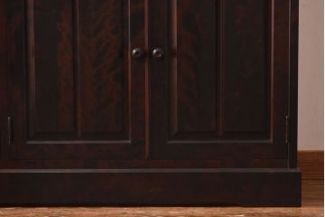 中古　北海道民芸家具　高級感のある色合いのHM165K食器棚(カップボード、キャビネット)(定価約57万円)