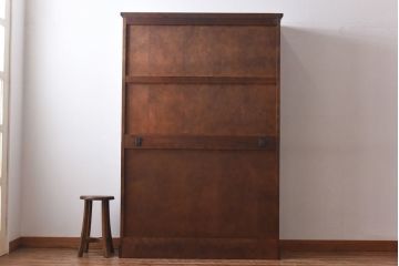 中古　北海道民芸家具　高級感のある色合いのHM165K食器棚(カップボード、キャビネット)(定価約57万円)